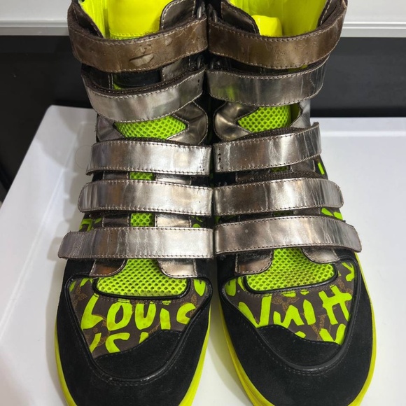 Louis Vuitton Stephen Sprouse GRAFFITI SNEAKERS High top Size 10 US Spellout - Picture 5 of 12